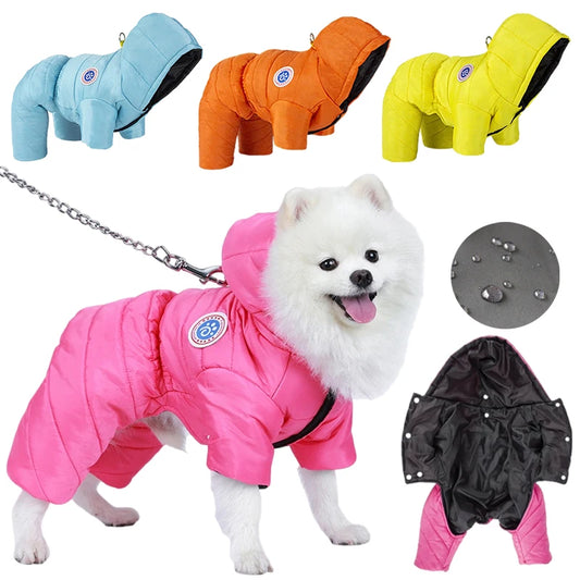 S-3XL Waterproof Dog Jacket for Small Medium Dogs Clothes Puppy Hoodies Coat Chihuahua Overalls Poodle Shih Tzu Jumpsuit Pet Costumes