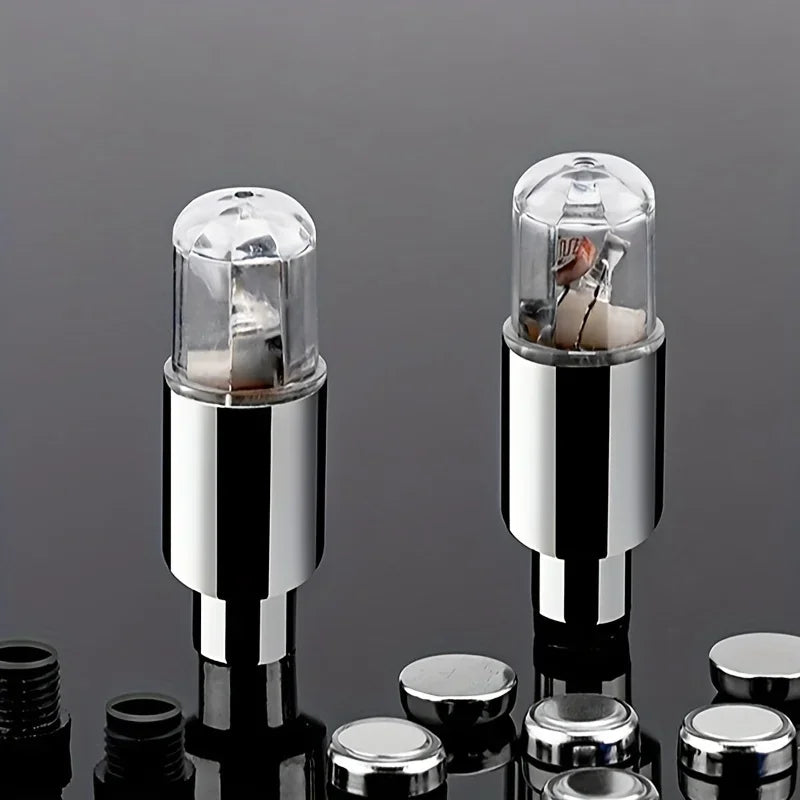 2-4PCS Bicycle Valve Light Bike Valve Lamp Seven Colors Tire Caps LED Lamps Flash Light Wheel Light For Cars Bikes Motorbikes