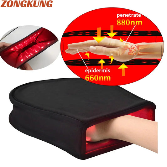 Red & Infrared Light Therapy Device For Hand Arthritis Fingers Pain Relief 660NM Red Light 850NM Near Infrared Mitten Glove
