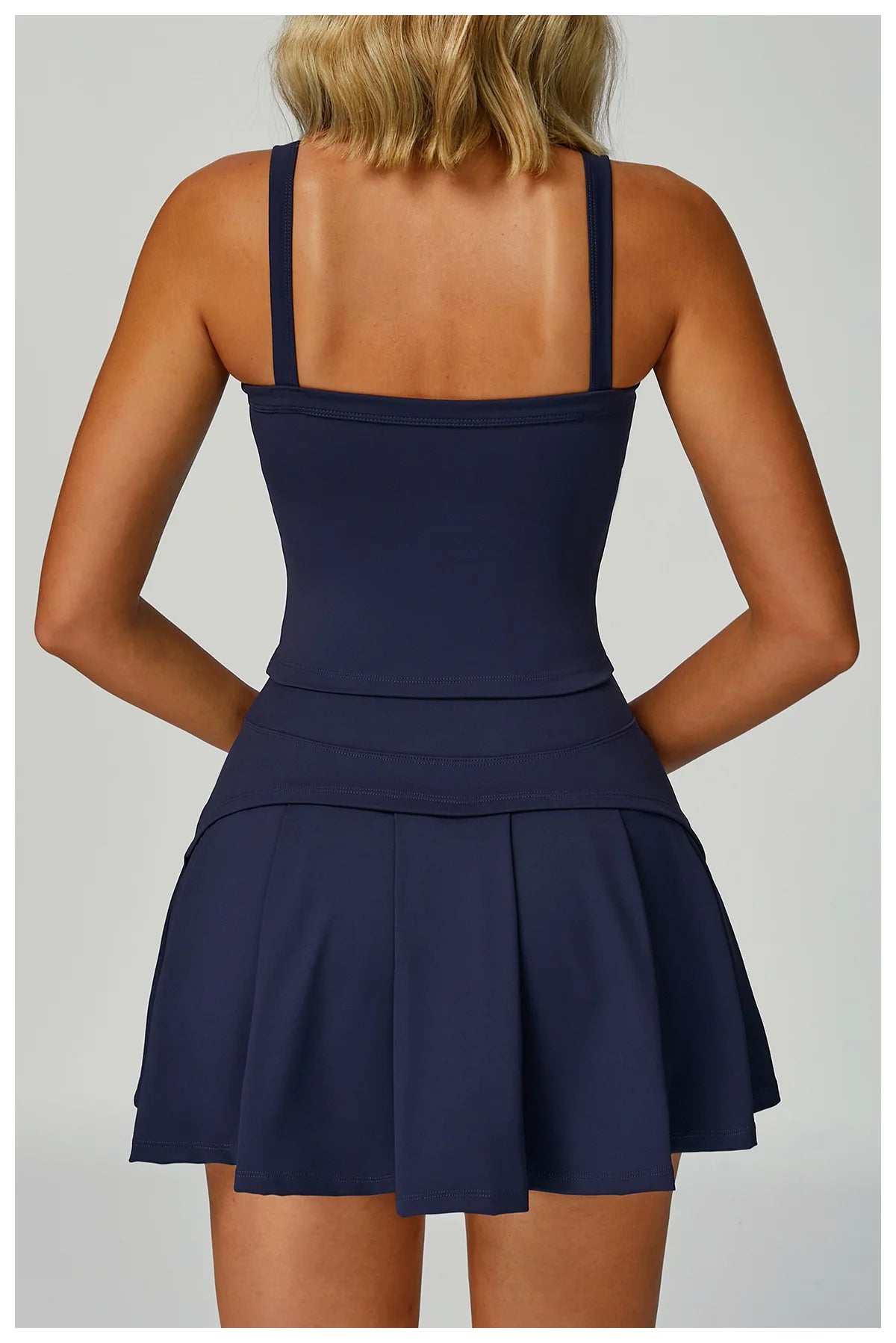 2PCS Set S-XL Set 5 Colors Women's Tracksuit Sexy Sport Bra High Waist Sports Short Skirt Badminton Tennis Golf Suit Gym Fitness Sleeveless Workout Suit Sportswear