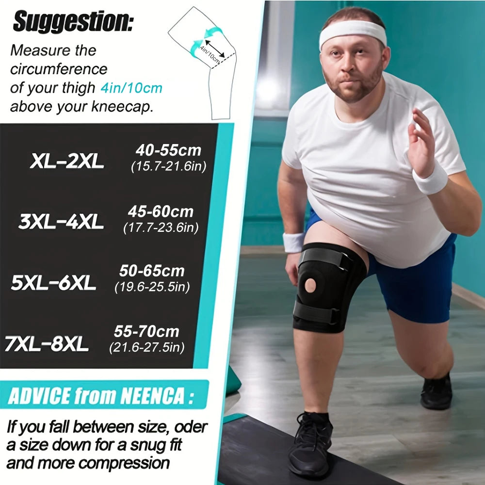 XL-8XL  Plus Size Top Quality Knee Brace for Men & Women – Patella Gel Pads & Side Stabilizers for ACL, Meniscus Tear, Arthritis & Injury Recover Sports Apparel Accessories