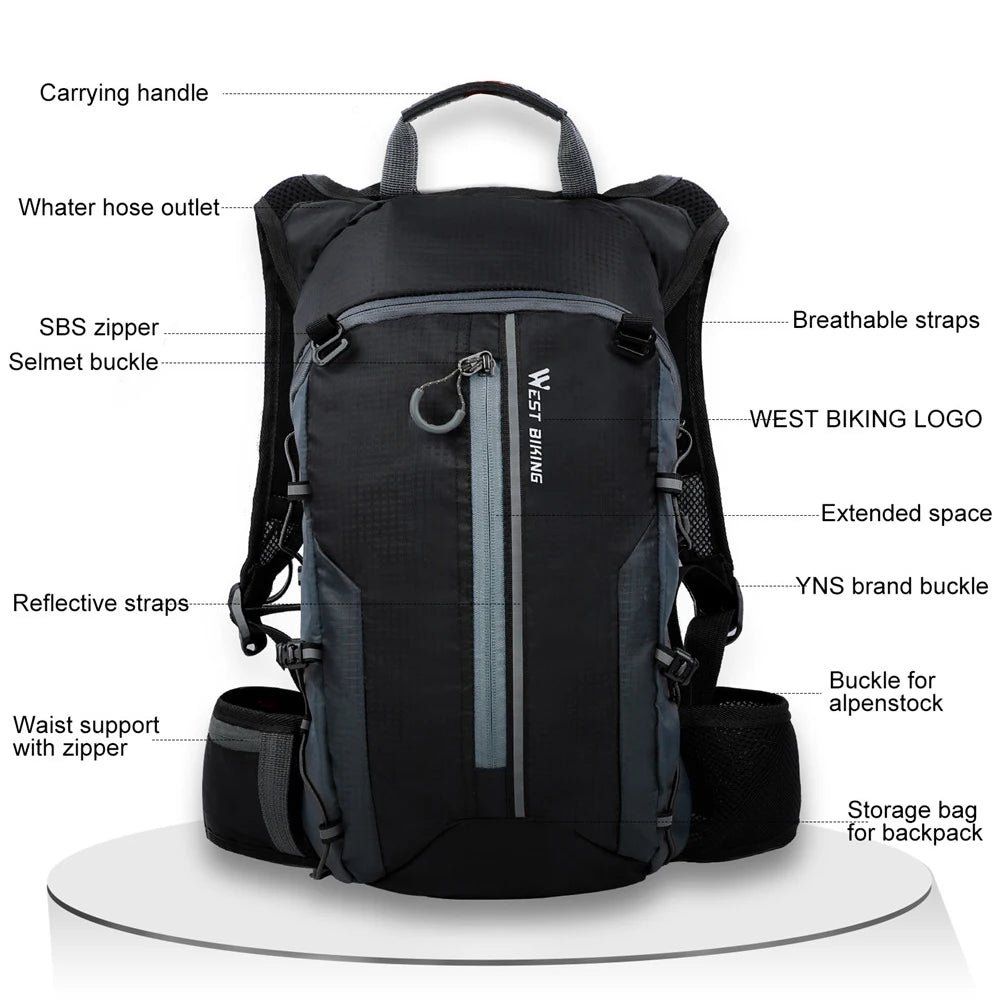 Waterproof Bicycle Bag Cycling Backpack Breathable 10L Ultralight Bike Water Bag Climbing Cycling Hydration Backpack Outdoor