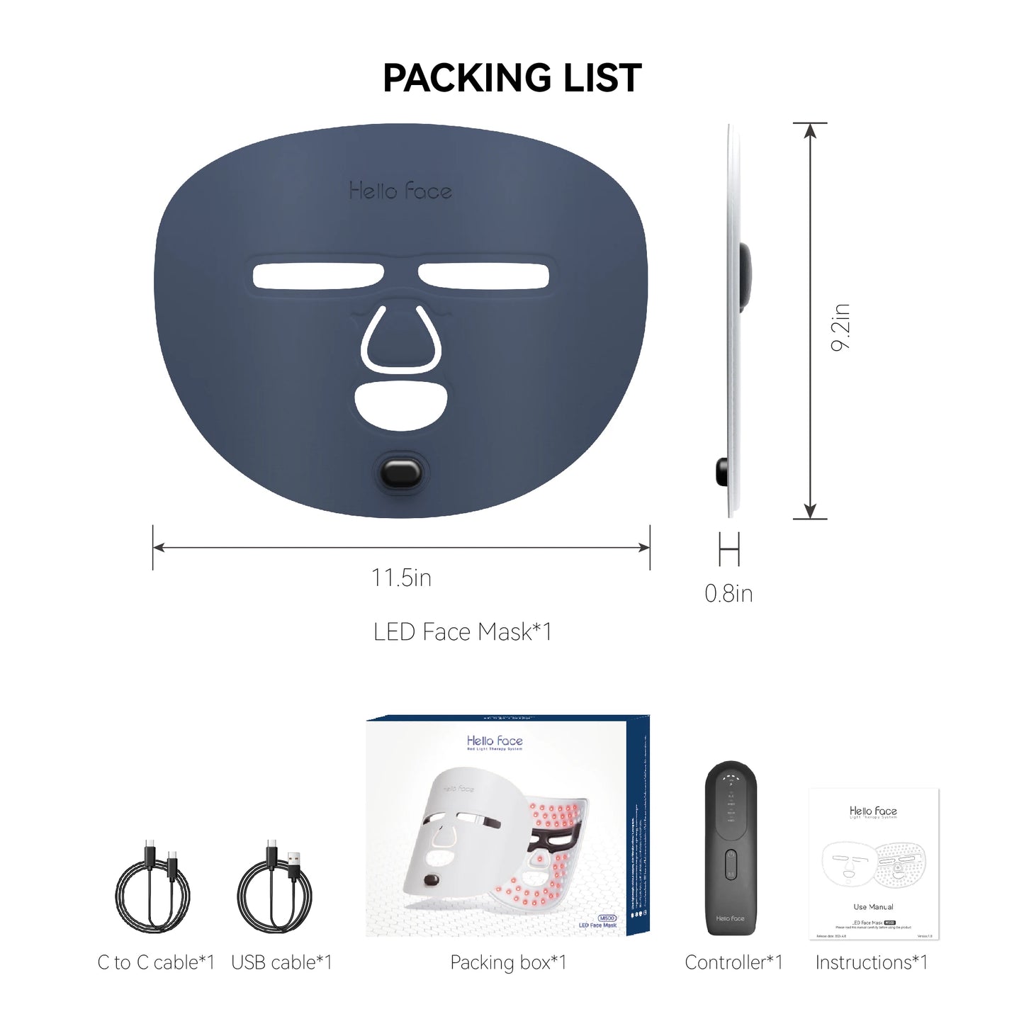 Hello New Face 510K Wireless Near-Infrared and Red Light Therapy Facial Mask For Powerful Anti-Aging Professional Ultra-light Mask 3000mAh