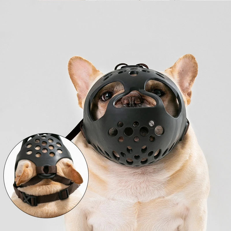 Short Snout Dog Muzzles Anti-Biting Breathable Mouth Mask for Bulldog Flat-Faced Dogs Muzzle Mask Outdoor Dog Accessories