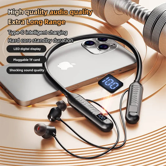 New True Wireless BT Headphones: High Quality, Long Life, Digital Display and Pluggable Memory Card Playback!