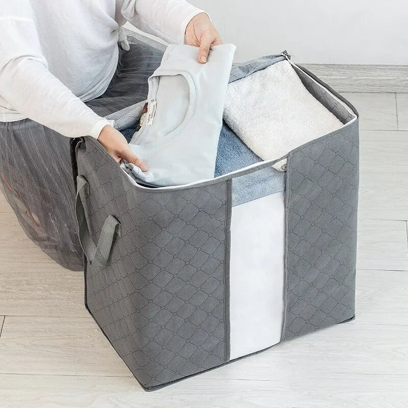 Large Capacity Non-Woven Storage Box for Clothing And Bedding Storage Semitransparent Durable Clothes Storage Boxes