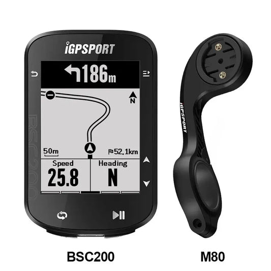 NEW Arrivals BSC200 GPS Bicycle Computer with Holder Set Cycling Odometer Wireless Speedometer Route Navigation ANT + Bluetooth5.0 Bikes Parts Accessories Sports Supplies