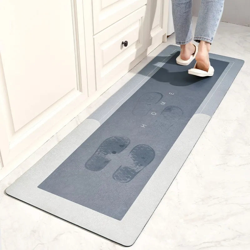Super Absorbent Kitchen Floor Mat Diatom Mud Pad Bath Pad Anti-Slip Carpet Kitchen Mats Wipeable Wash Long Strip Carpet