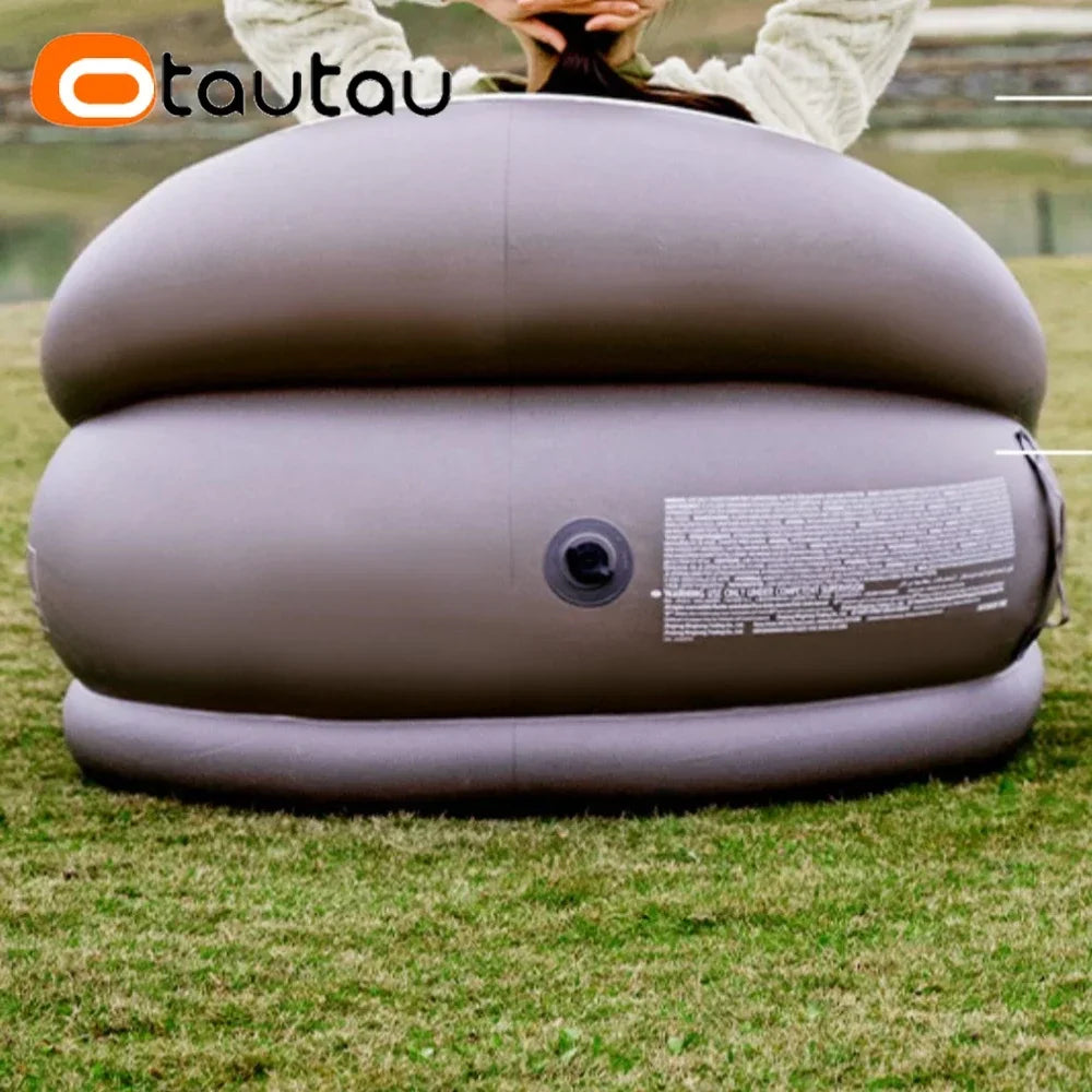 Outdoor Inflatable Sofa with Footrest Ottoman Stool Portable Camping Folding Furniture Chair Lounge Recliner SF101