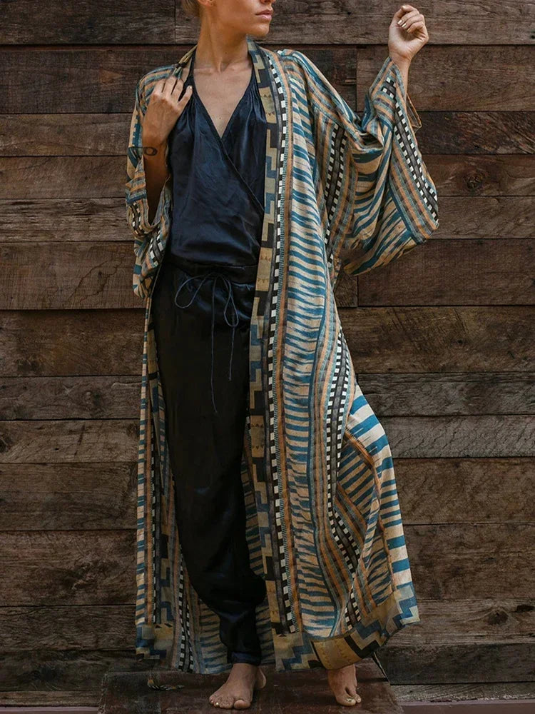 BRAND NEW 10 Colors/Patterns Luxury Beach Rayon Kimono Cover-Up Loose Swimsuit Cover Up Front Open Belt Kaftan Beach Pareo Dress Tunic Beach Wear