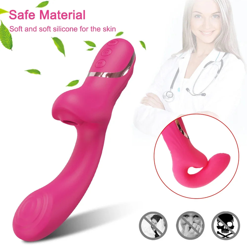 NEW Female Sucking Sucker Vibrator Clitoris Nipple G-spot Tease Dildo Stimulator Vagina Masturbator Adult Sex Toys Products for Women Couples Endless Pleasure Adults Sex Shop Supplies