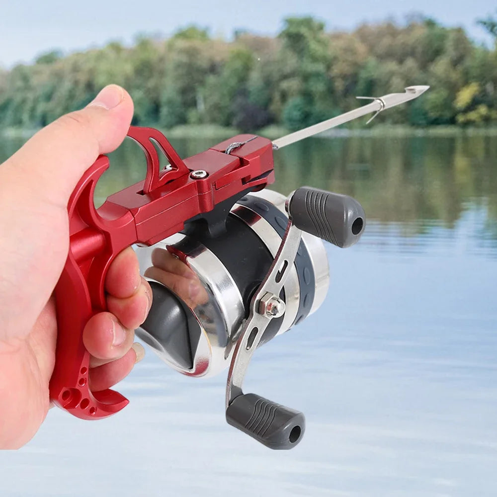 NEW Arrivals Fish Dart Spreader Releaser Fishing Shooting Slingshot Release Device Accessories Aluminum Fishing Slingshot Catapults Dart Catapults for River Lake Fishing Supplies