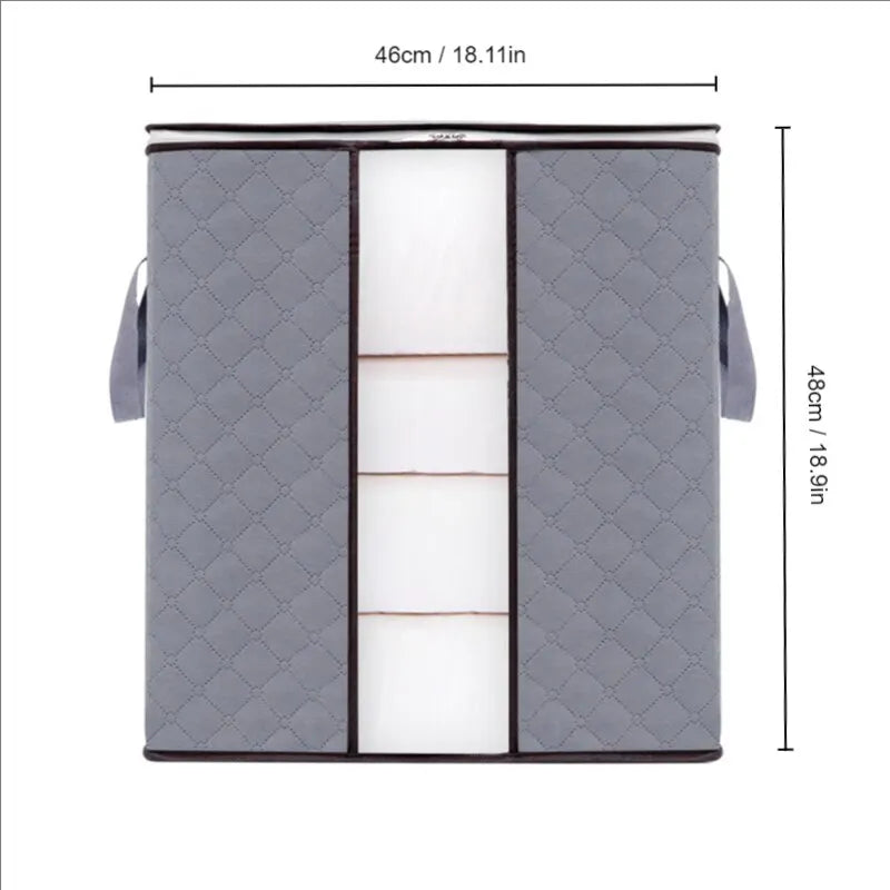 Large Capacity Non-Woven Storage Box for Clothing And Bedding Storage Semitransparent Durable Clothes Storage Boxes