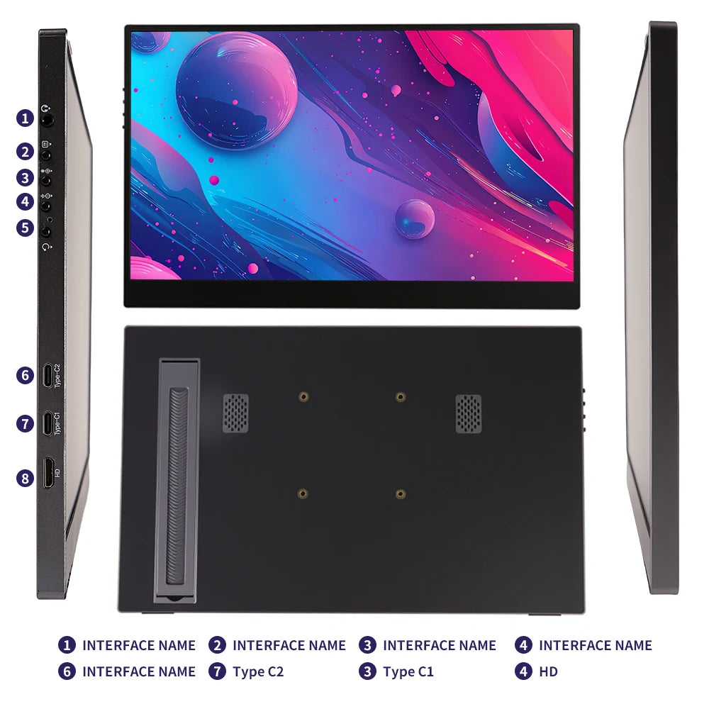 15.6”Inch Wireless Portable Monitors Phone Screen Travel Low Blue Light For PC Laptop Wired Switch PS4 Samsung OnePlus Huawei
