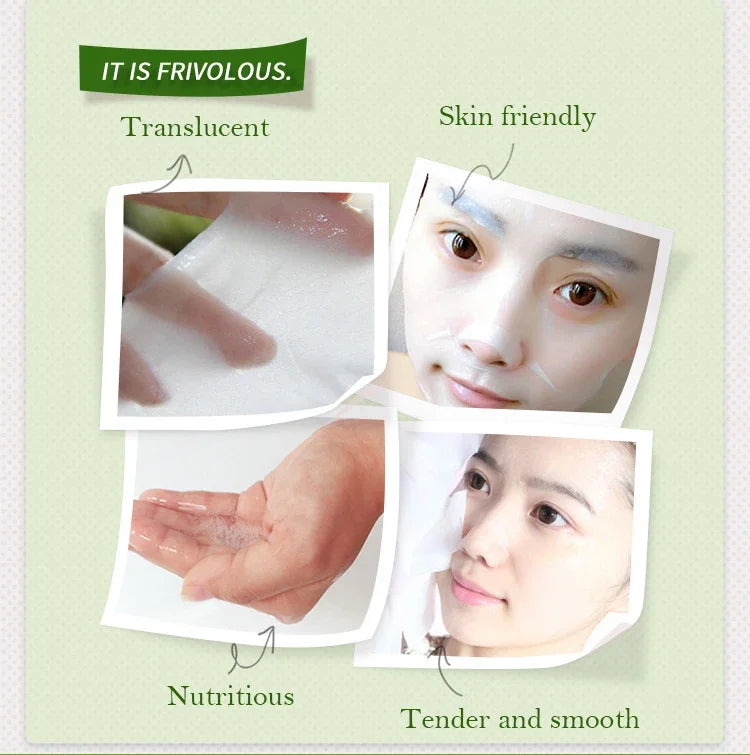 NEW Arrivals 20PCS Set 7 Natural Fruit Patterns Natural Plant Facial Mask Moisturizing Oil Control Anti-Aging Fruit Aloe Korean Hyaluronic Acid Sheets Face Mask Beauty Skin Care Products