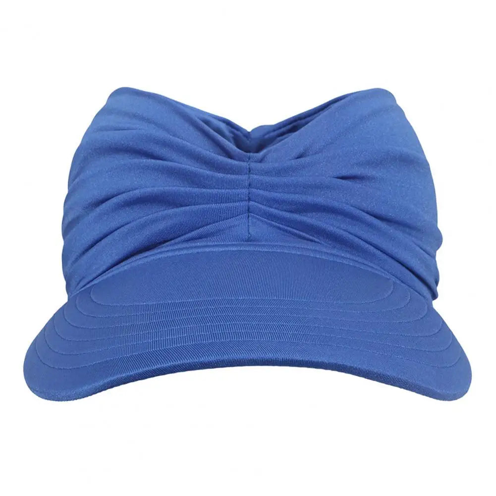 NEW Arrivals 13 Colors Women Female Sun Hat Pleats Sun Foldable Solid Color Wide Brim Anti Sun Cap Sweat Absorb High Stretch Summer Beach Swimming Accessories Girls Ladies Summer Casual Apparel Supplies