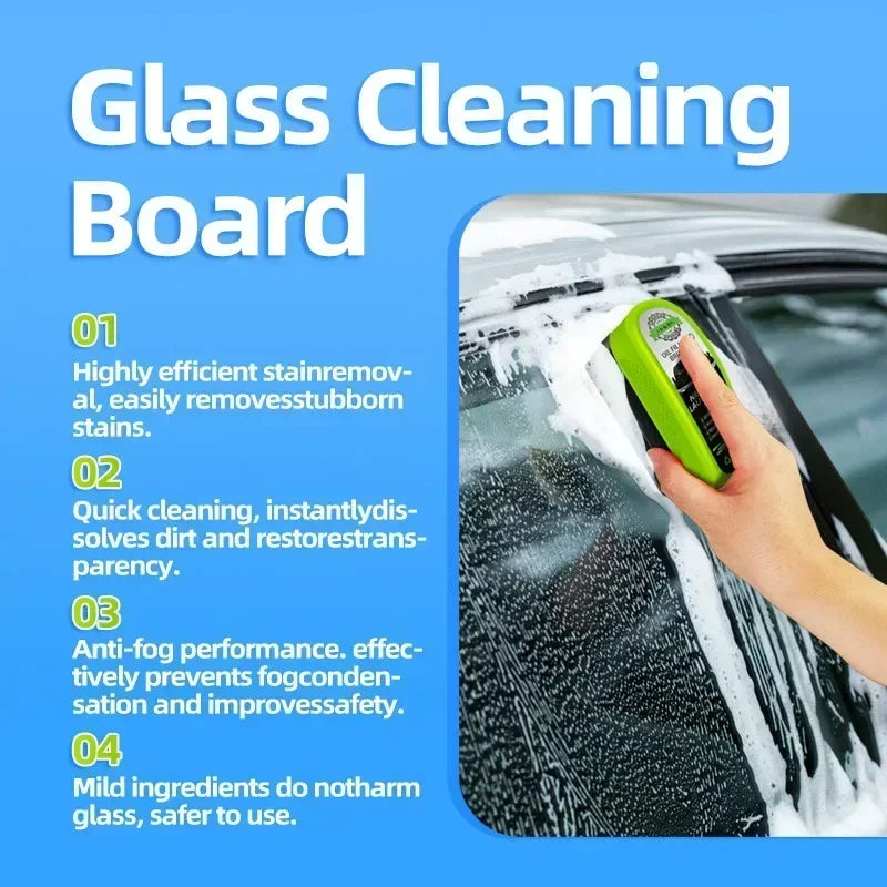 120ml Crystal-Clear Windshields for European Cars: Glass Brush + Oil Film Remover (Front & Interior) Glass Doors Windows Cleaning Tools