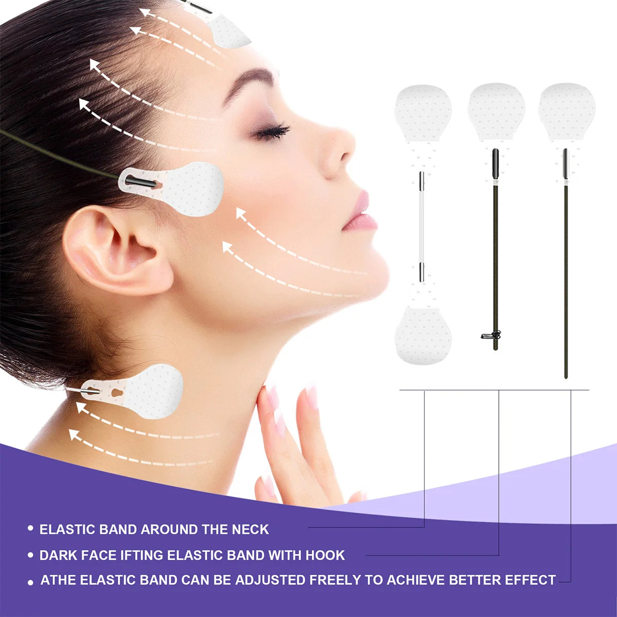 40pcs Face Lift Tape Invisible Face Lifting Stickers Patch Double Chin Tape V-line Face Wrinkle Patches for Women Eye Skin Care