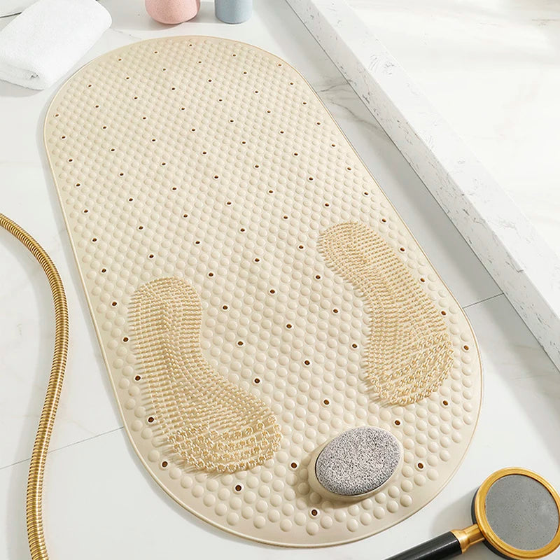 NEW 3 Colors Bathroom Non-Slip Mat Household Bathroom PVC Toilet Water-Repellent Rubbing Stone Floor Mats Shower Room Massage Floor Carpet Bathroom Accessories