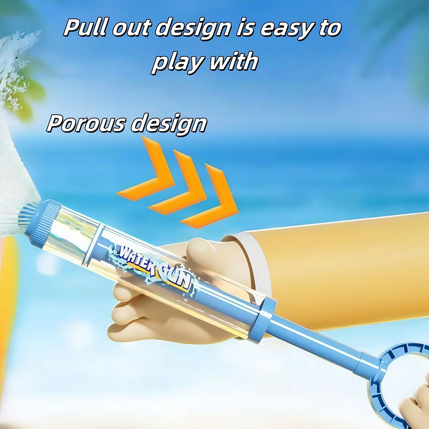 Summer Vacation Water Games Fireworks Water Gun, Water God Tool Beach Small Water Spray Pulling Fireworks Water Gun Children Drifting Play Gift Toys