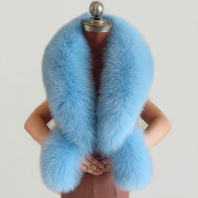 NEW Arrivals 6 Colors Set Women Winter 100% Natural Fox Fur Scarf Jacket Fur Collar Authentic Neck Scarves And Cuff Set Luxury Fox Fur Warm Neck Warmers Ladies Luxury Fashion Apparel Accessories