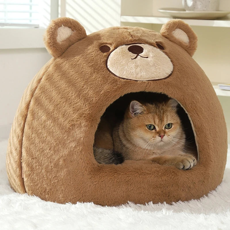 Cats House Dogs Bed Indoor Sleeping Bed Soft Cat Cave Winter Warm Kitten Nest Puppy Kennel Pet Products