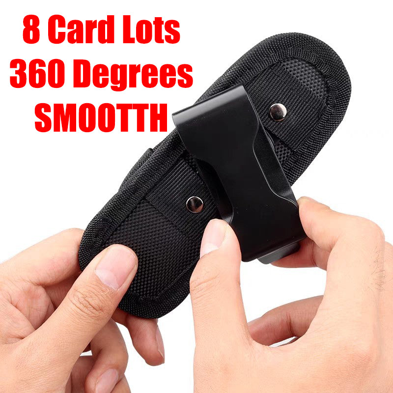 Outdoor Camping Hunting Night Walking Tactical Flashlight Pouch Belt Torch Bag Durable Hunting Lighting Accessory Survival Kits 360 Degree Holster Rotary Torch Case.