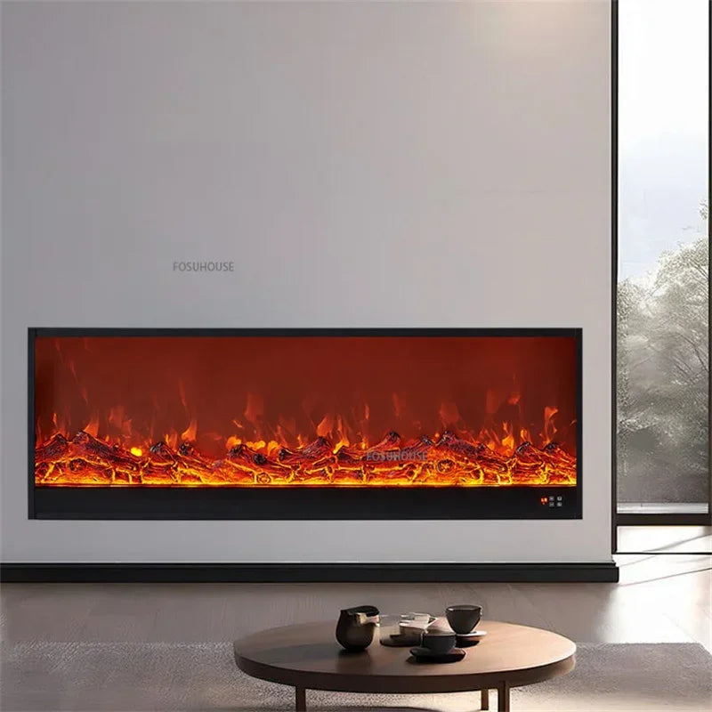 Customized Embedded Home Electric Fireplace Heater Fireplace Core Simulation Flame Living Room Decoration LED Background Wall Mounted Heating Home Supplies