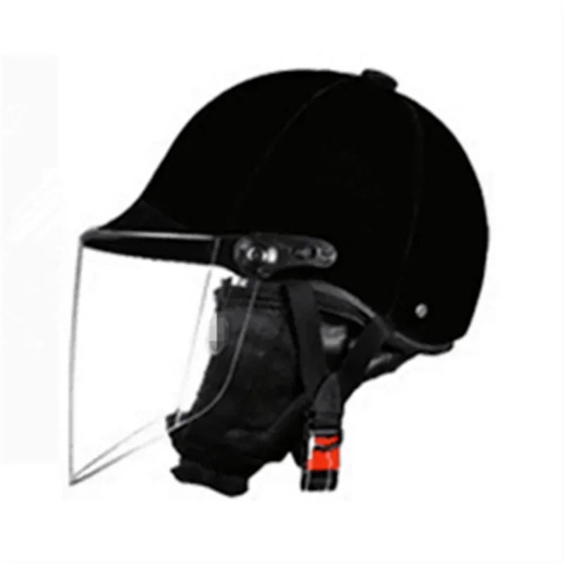 Winter/Summer Equestrian Riding Helmet Unisex Black Velvet Cloth Equestrian Helmet  Horse Equipment Safety Accessories