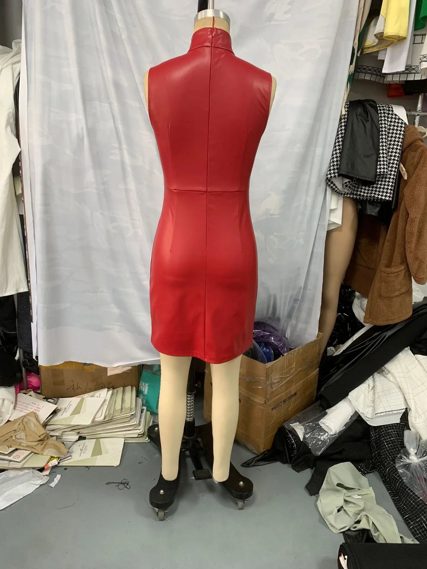 S-2XL Plus Size Women Dress Short Dresses Sexy Y2k Streetwear Sleeveless Sheath Wrap Hip Elegant Splice Evening Party Night Clubwear Office Lady Work Slim Fit Mini Gown