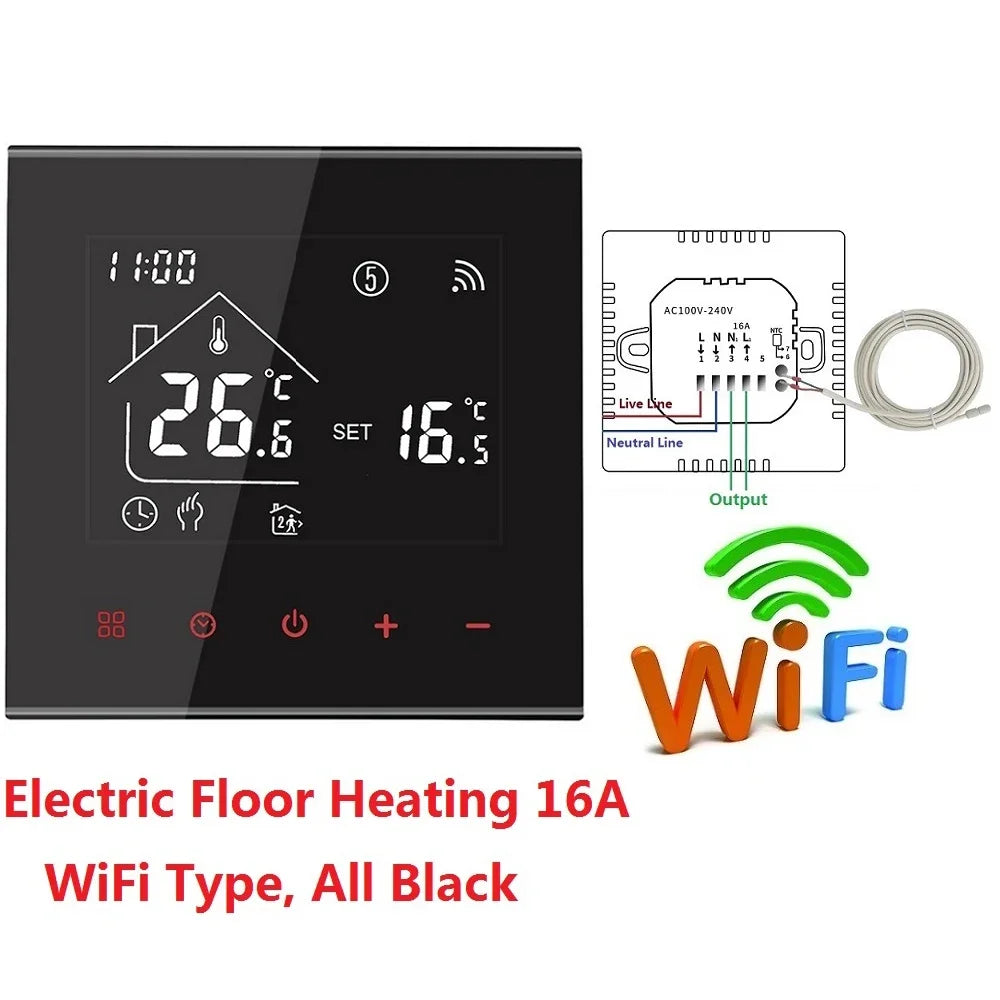 HEAT M4A Warm Floor Thermostat TUYA WI-FI 3A 16A Electric/Gas Boiler/Water Heating Temperature Controller For Home Office Use
