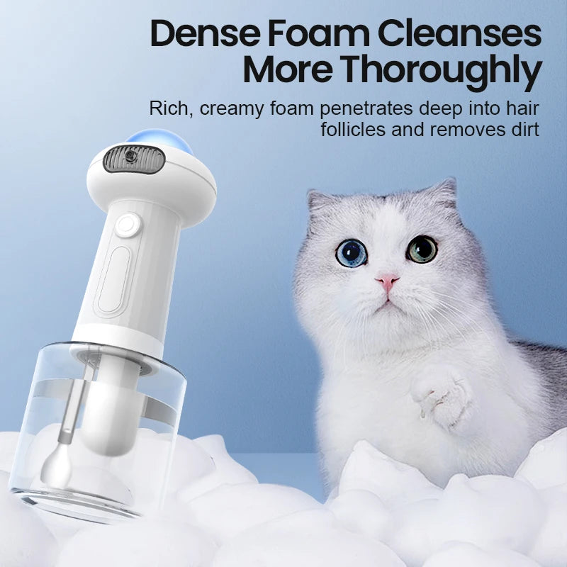 Automatic Foam Making Machine for Pet USB Charging Smart Cat Soap Dispenser for Dog Pet Rechargeable Shower Accessories