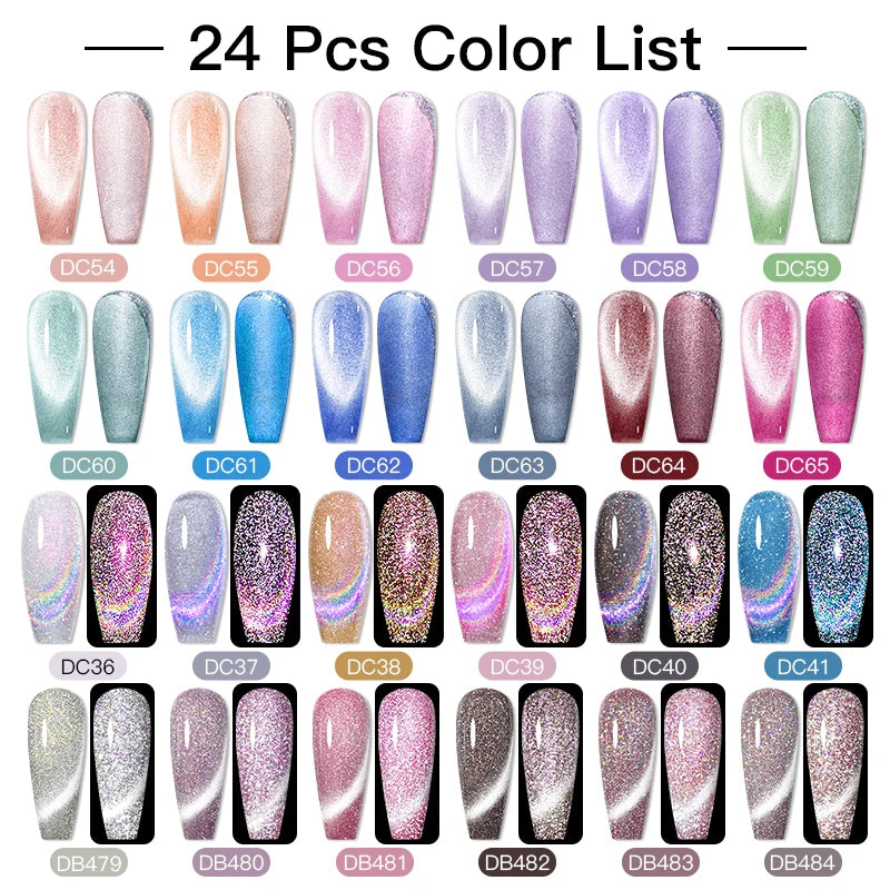 NEW Arrivals 24/40.120PCS Set Colors Gel Nail Polish Set Semi Permanent Hybrid Gel Varnish Set Base Top Coat Soak Off UV LED Nail Gel Kits Manicure Pedicure Accessories Nail Care Tools Sets Cosmetic Supplies