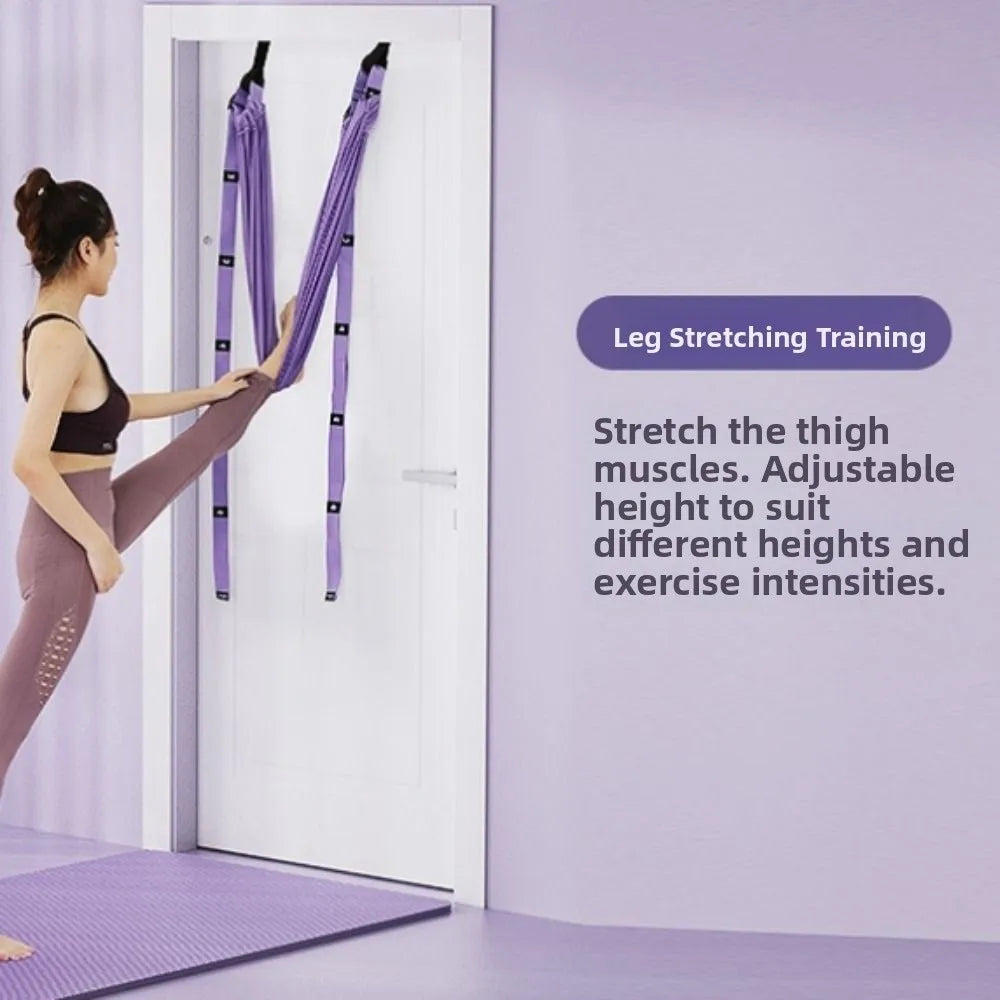 NEW 3 Colors Adjustable Women Aerial Yoga Strap Elastic Stretch Door Hanging Aerial Yoga Hammock Swing Flexibility Training Home Gym Accessories