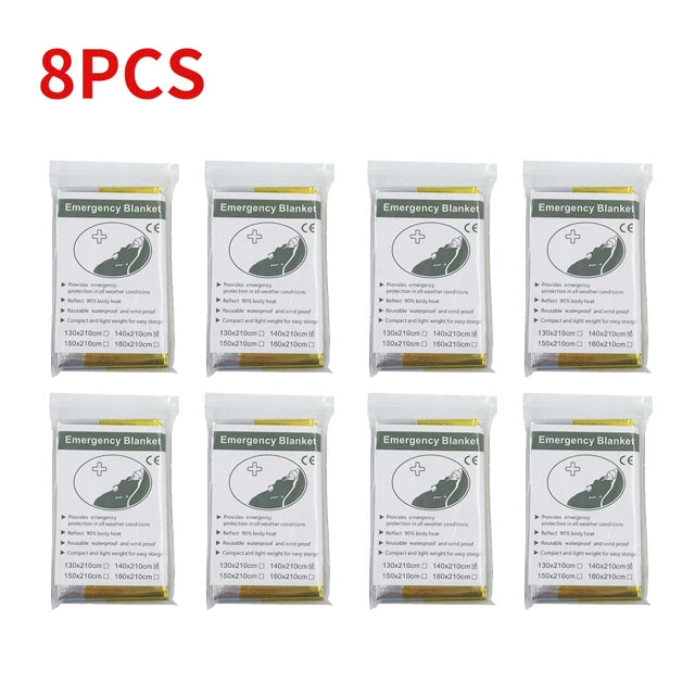 30 PCS Set 130*210cm Outdoor Emergency Gold-Sliver Survival Blanket 5-30pcWaterproof First Aid Rescue Curtain Foil Thermal Military Blanket