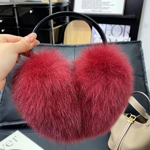 New Winter Real Fox Fur Earmuffs 14 Colors for Women Natural Fox Fur Scarves Dual use Genuine Warmer Plush Earmuff Outdoor Solid Fur Scarf