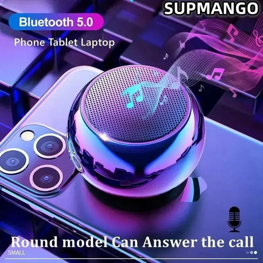 NEW Arrivals Wireless Bluetooth Speaker Portable Small Steel Gun Metal Heavy Stereo Surround Subwoofer Outdoor Mini Bluetooth Small Speaker Mobile Cell Phones Accessories