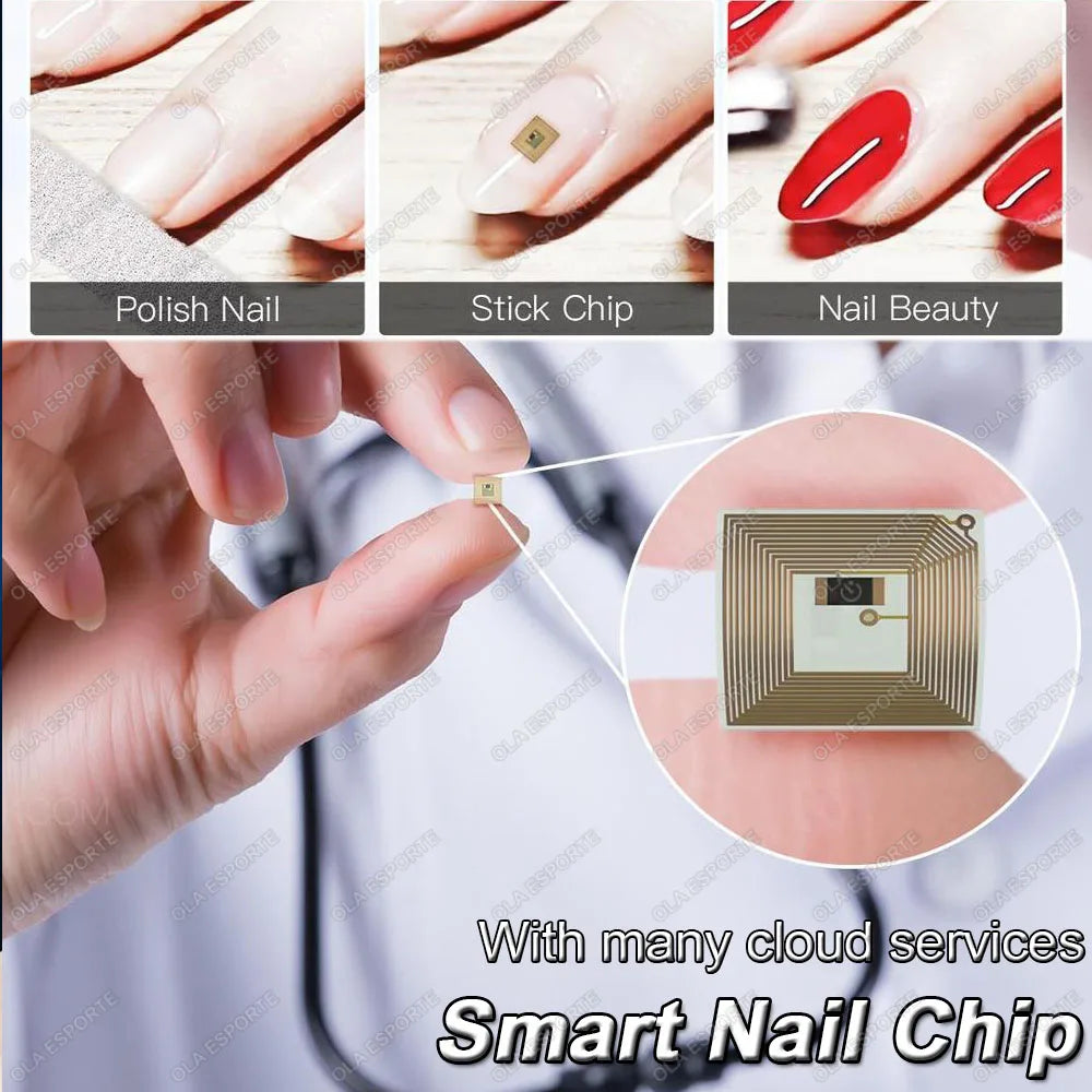 2-3PCS Set Nail Art Hidden Smart Chip Multi-functional Wearable Gadgets No Charging NFC Sensing Virtual Caller Emergency SOS Android iOS Alarm Women Elderly Children Men Safety Security Accessories Supplies Electronics Produc