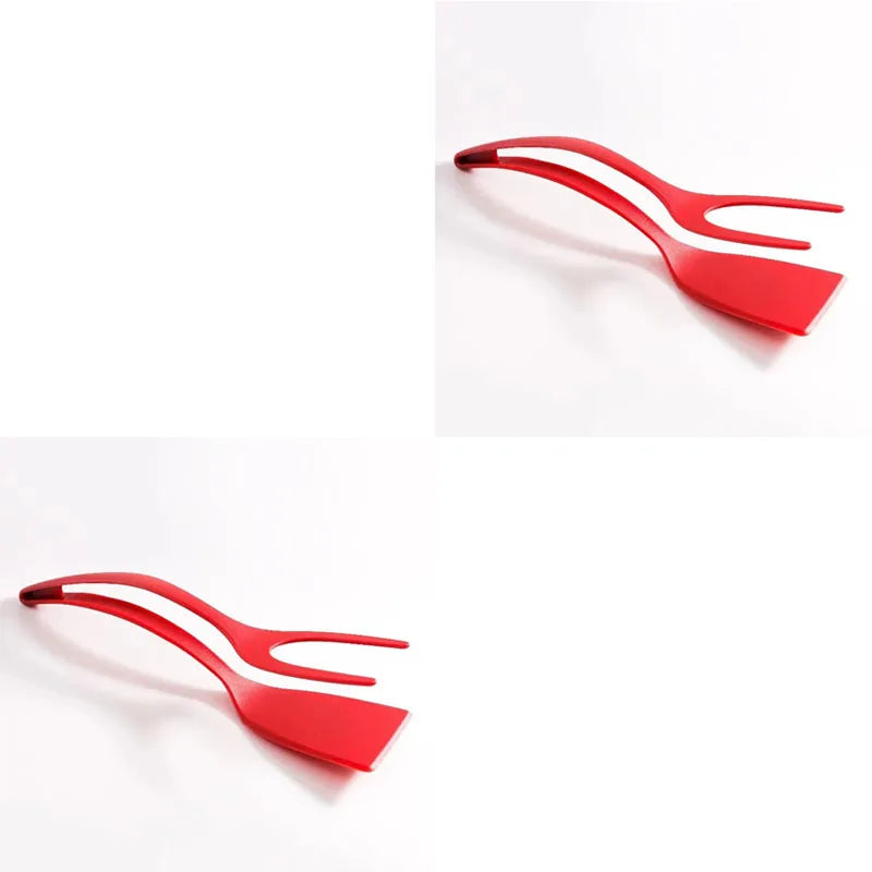 4 PCS Set 5 Colors  Egg Flipper Spatula Grip And Flip Spatula Tongs Silicone Egg Flipper Tool Fish French Toast Tongs Non-Stick Cooking Accessories Kitchenware Tools