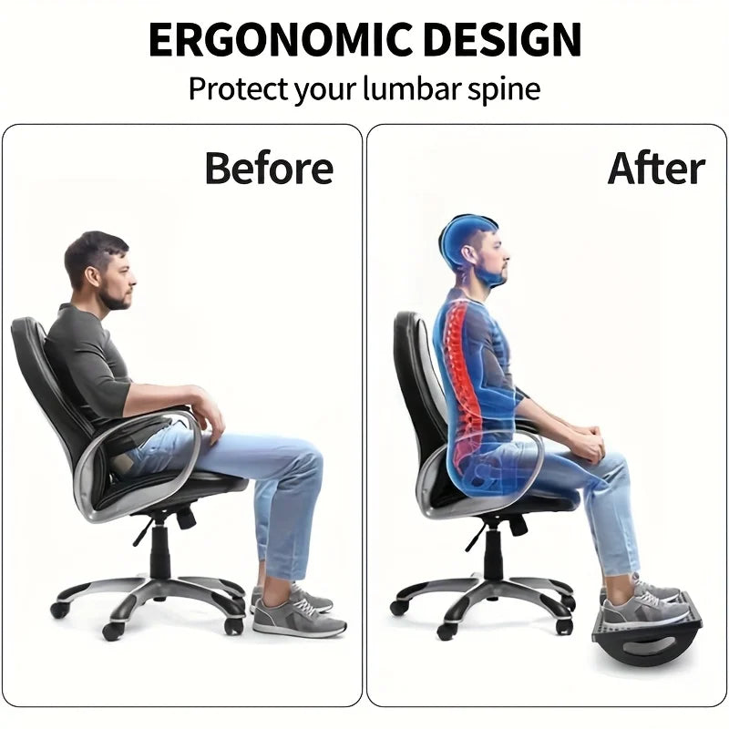 Under Desk Footrest, Oversized Desk Rotatable Footrest, Rocking Chair-Style Nursing Stool, Rocking Chair Balance Board, Ergonomic Design, Supports Posture, Suitable for Office Computer Gaming 32.5*25*13cm