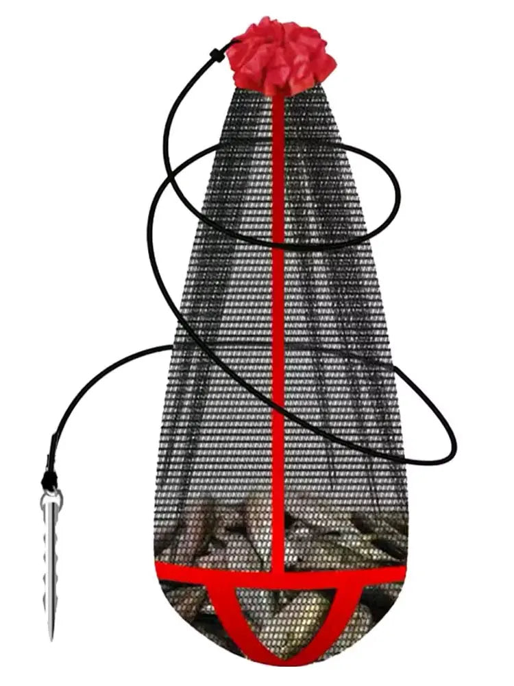 Fishing Mesh Bag Folding Fishing Gear Thickening Small Grid Nets Live Fish Nets Bag Bundle Mouth Net Bag Fishing Supplies