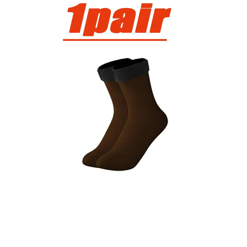 4 Pairs Set Winter Warm Thermal Socks Soft Thicken Plush Socks Solid Color Velvet Wool Snow Boots Floor Socking Outdoor Skiing Snowboard Mountain Hiking Climbing Cycling Socks Sets