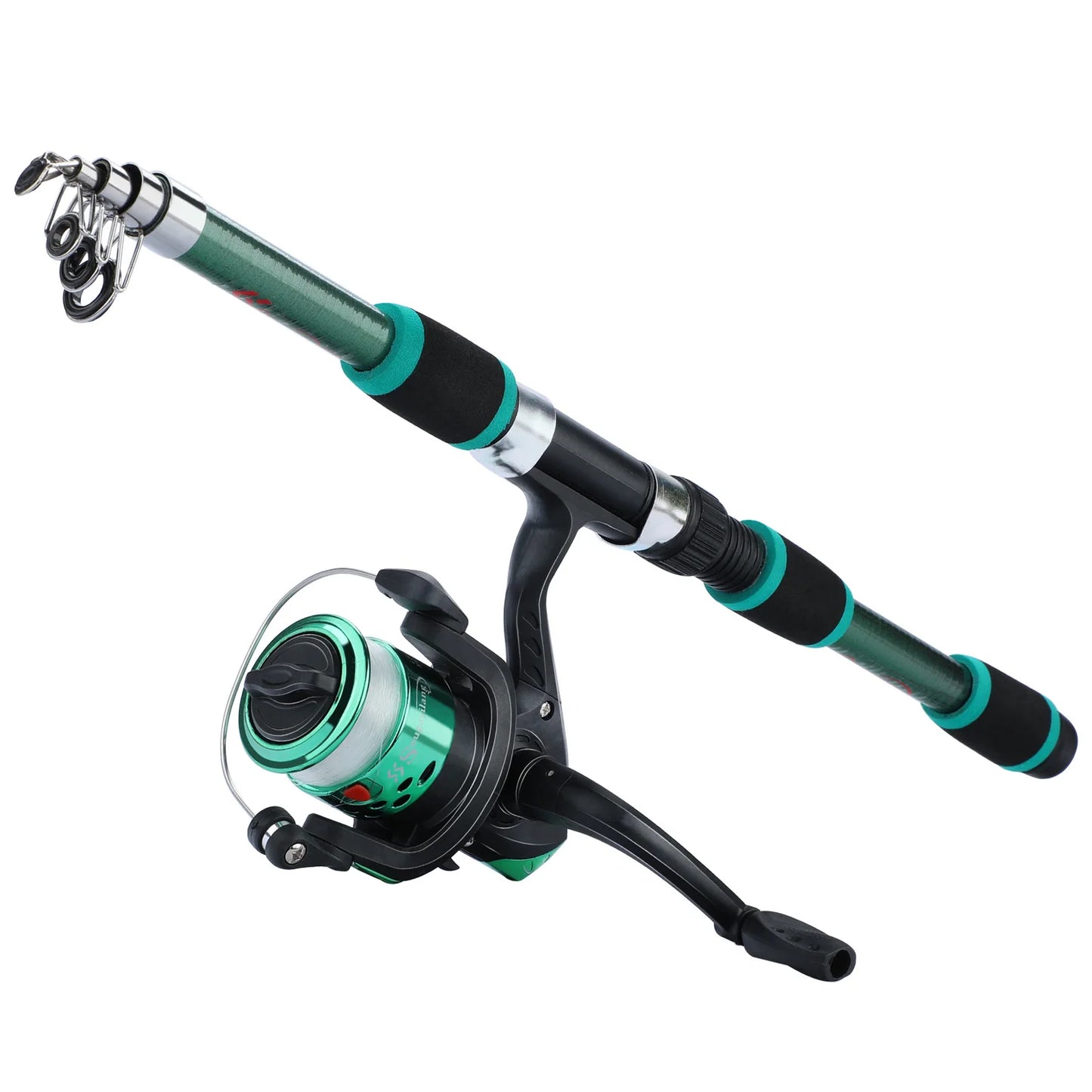 Full Set 1.8M Spinning Fishing High Speed Rod and Reel Combo 5.2:1 Telescopic Rod with 3BB Fishing Reel Max Drag 5kg Full Fishing Kit Outdoor River Lake Rock Fishing Sets
