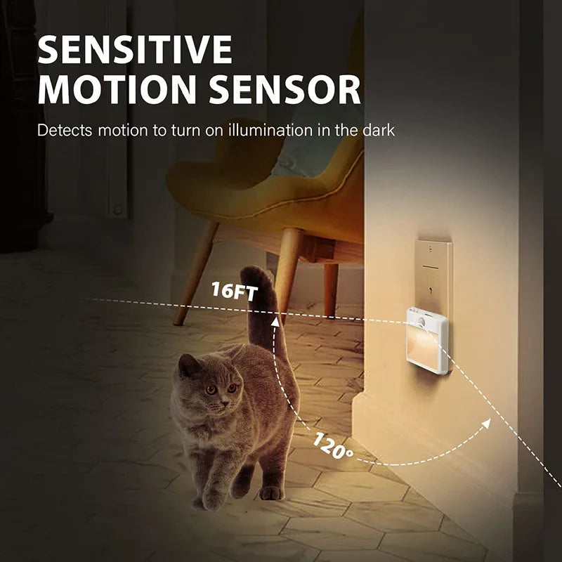 2-Pack EU US UK AU Plug Light LED Night Light PIR Motion Sensor 1W 100-240V Plug Corridor Asile Wall Light Stair Night Light