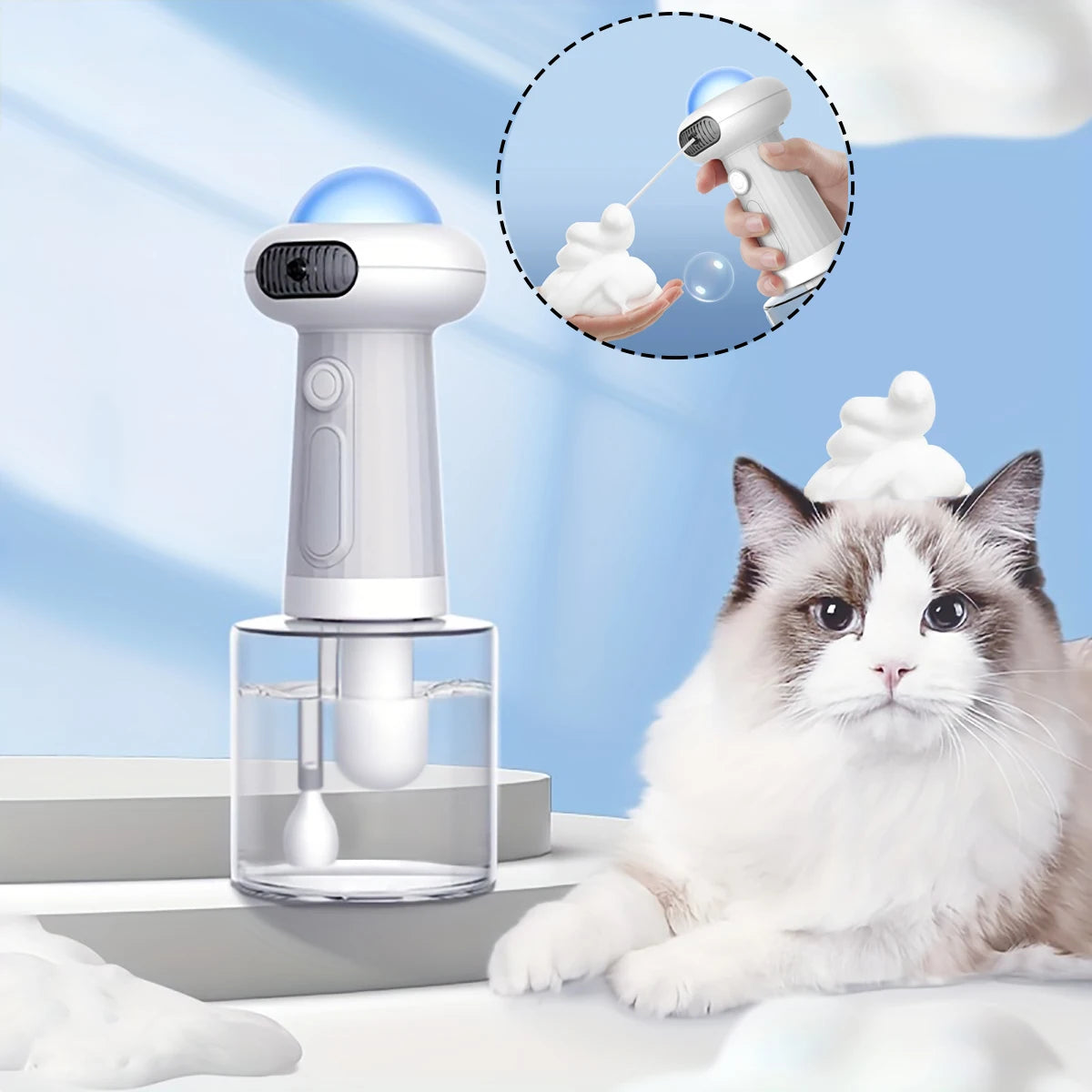 Pet Automatic Foam Making Machine Magnetic Charging Smart  Dog Soap Dispenser For Cat  Shower Accessories