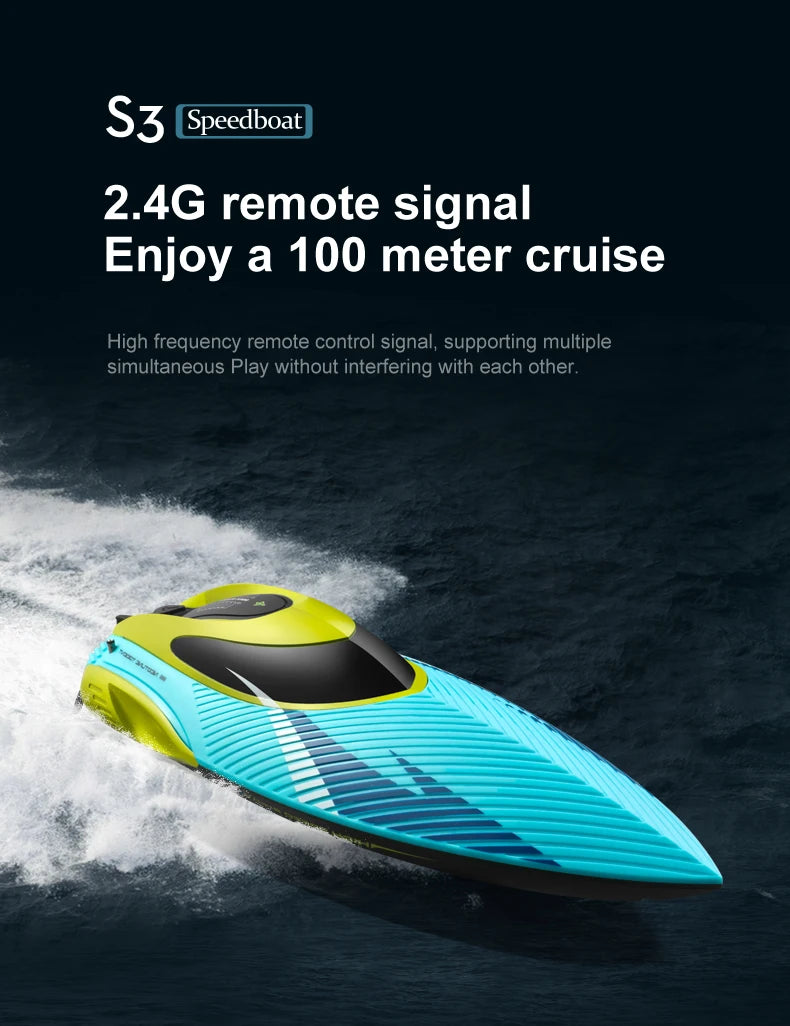 S3 Remote Control Boat High-Horsepower Water Large High-Speed Speedboat Charging Motor Adults Children Ship Model Toy Gifts Water Sport Games