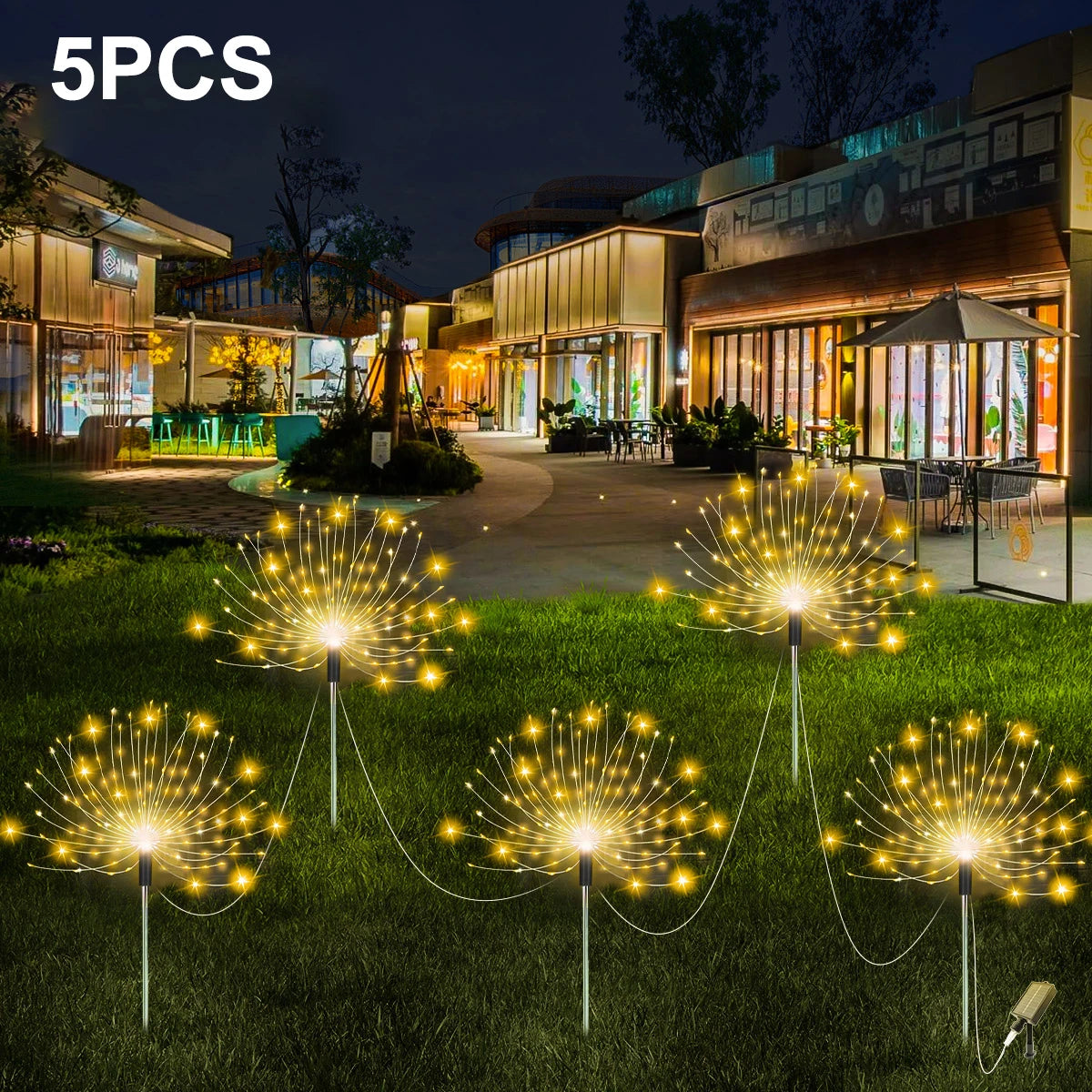 5 PCS Set 400 LEDS Solar Power Fireworks Light Outdoor Solar Light Waterproof LED Fairy Lights 8 Modes Lighting For Garden Lawn Yard