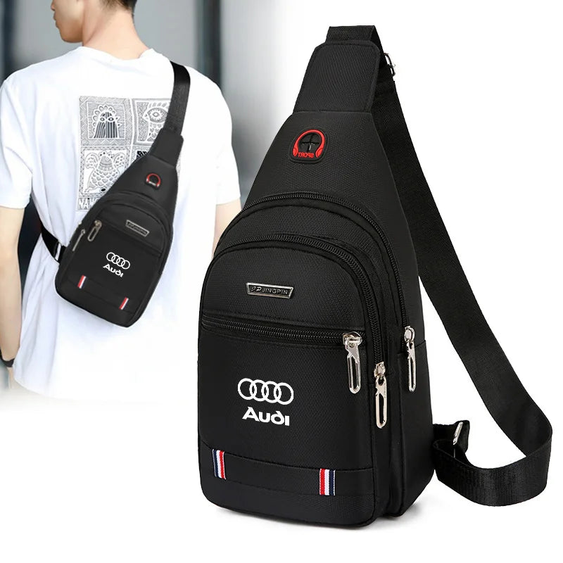 Leisure AUDI Car Backpack One-Shoulder Messenger Bag Chest Bag For Audi A3 A1 A4 B8 B7 A6 C7 A5 A7 A8 B9 B6 C6 Q2 Q3 Q5Q7