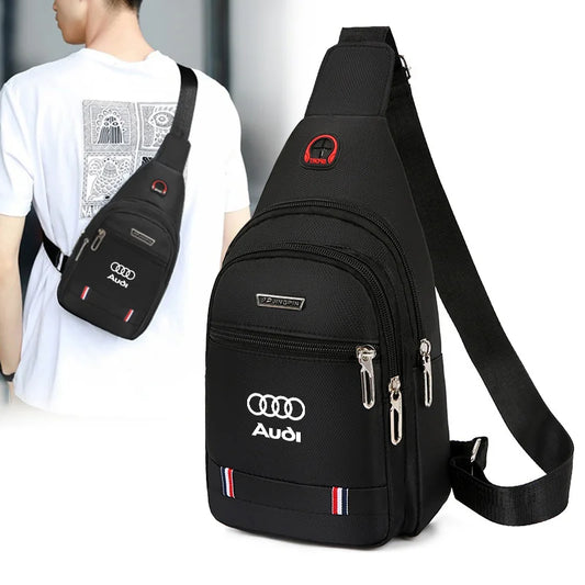 Leisure AUDI Car Backpack One-Shoulder Messenger Bag Chest Bag For Audi A3 A1 A4 B8 B7 A6 C7 A5 A7 A8 B9 B6 C6 Q2 Q3 Q5Q7