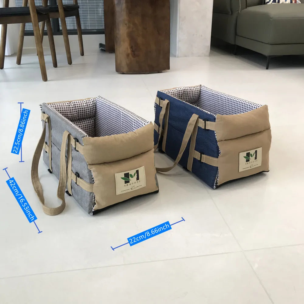 Dog Car Seat Pet Supplies - Travel Bags for Dogs Cats Portable Console Dog Car Seat Washable Dog Cat Booster Seat on Car Armrest